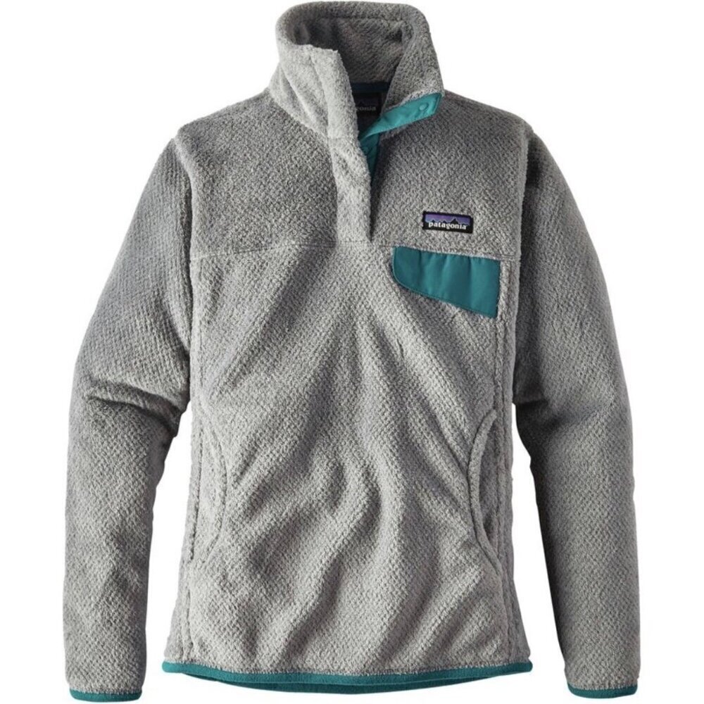Patagonia XS Fleece Pullover Gray Blue Mock Re-Tool Jacket Sweater Turtleneck - Picture 2 of 7